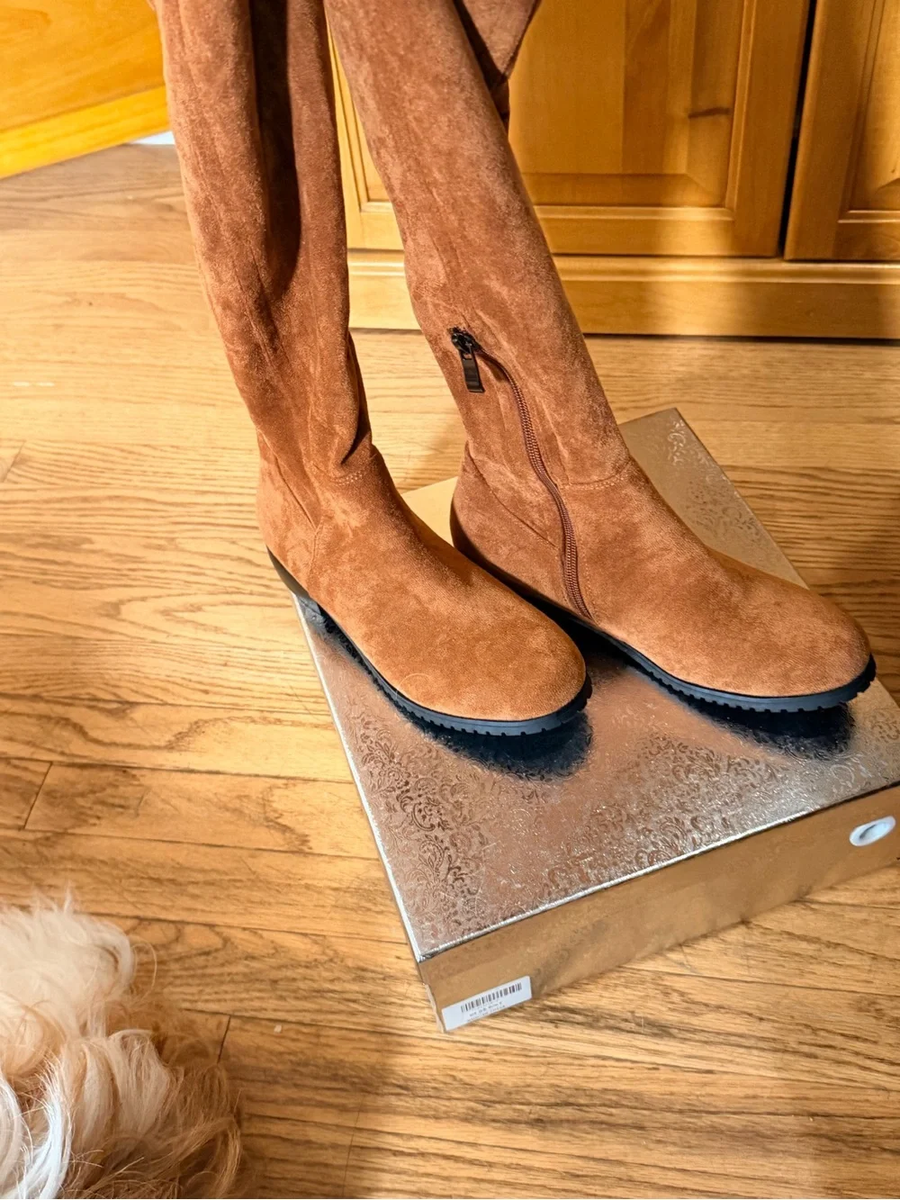 Shoe'N Tale Women Faux Suede Stretch Over The Knee‎ Thigh High Boots 6.5